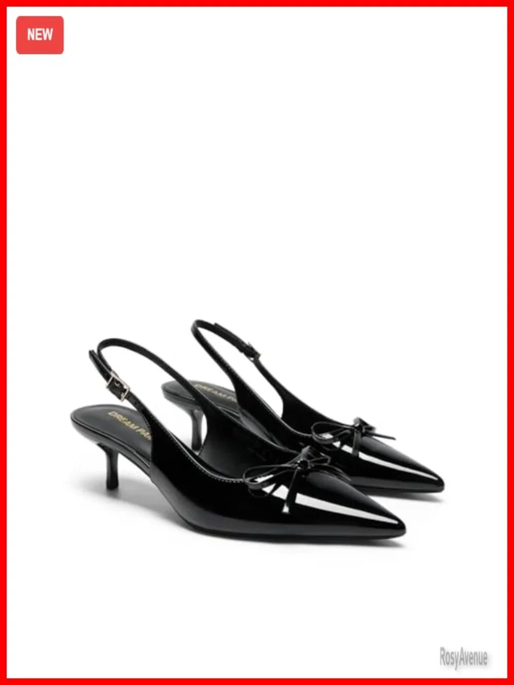 Slingback Kitten Heels Pointed Toe Bow Dress Shoes Comfortable Wedding Pumps